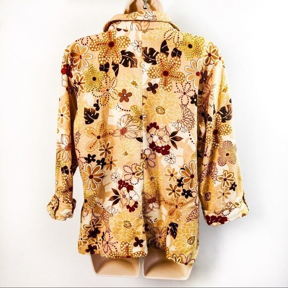 Serengeti Retro Floral Jacket Top Sz L - Picture 9 of 12